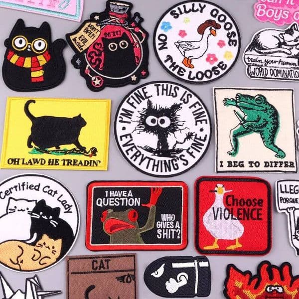 New Animal Frog Duck Cat Embroidered For Clothing Thermoadhesive DIY Iron Patches On Clothes Sticker Jacket Badge
