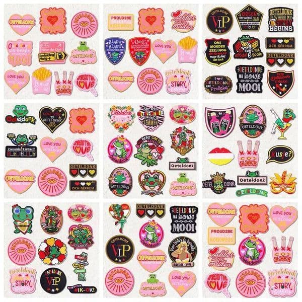 New 10Pcs/Set Emblem Embroidered DIY Netherland Oeteldonk Carnival For Clothing Frog Iron On Patches