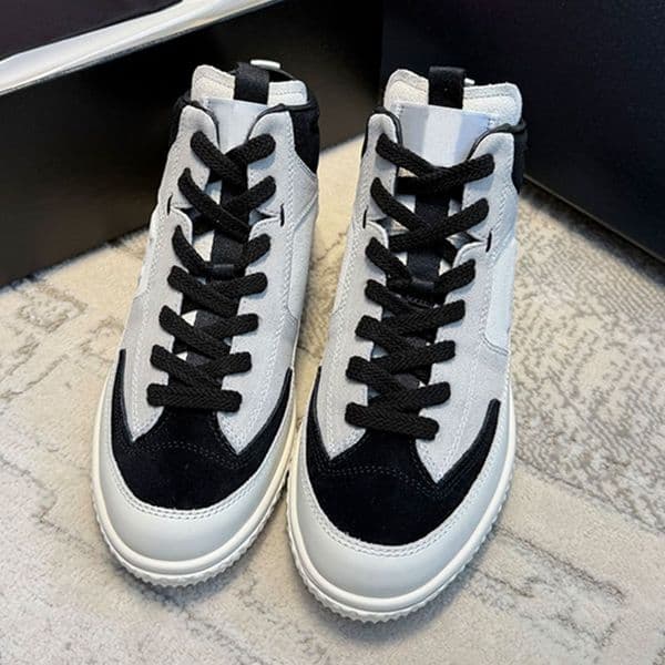 Sneakers designer women canvas shoes luxury womens high top sports shoes panda color miss casual flat shoes suede leather upper striped rubber outsole 2025SS