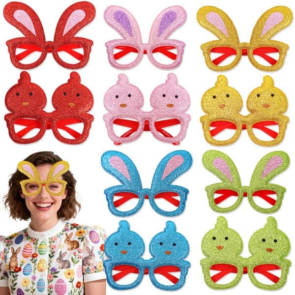 Easter Colorful Bunny Ears Chick Photo Props Spring Party Decoration Glasses Frame Children's Gift