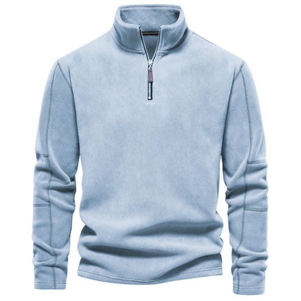 WOZK Men's Autumn and Winter New Collection Stand up Collar Half Zipper Long Sleeve Hoodie Trendy Casual Solid Color Men's Shake Fleece Top designer daily Colorful