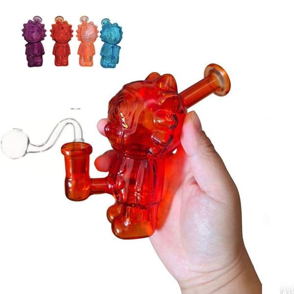 Creative Newest best Travel cute mini water oil burner pipe colorful glass hookah tobacco pipes for smoking