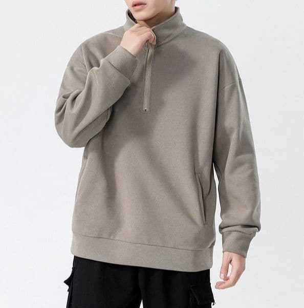 a348 Turtleneck Sweatshirt for Men Autumn and Winter Thickened Loose Trendy Solid