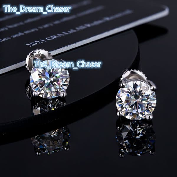 Trueya 4mm Sparkling Party Fine Jewelry Gifts Mossanite Moissanite Stud Earrings for Women