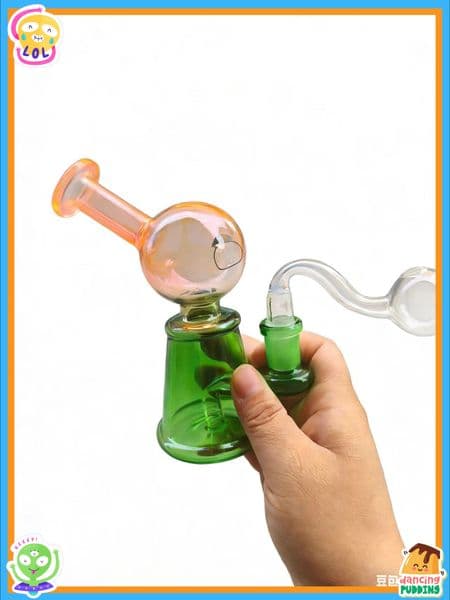Wholesale Protable Creative 14mm female mini Travel cute water oil burner pipe colorful glass hookah tobacco pipes for smoking