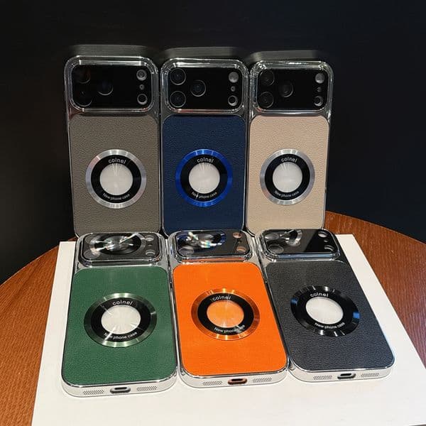 Magnetic Wireless Charging Cases Change in Seconds For Iphone 17 16 Pro Max 15 14 13 12 11 Iphone17 Air Soft TPU Fashion Leechee Grain Fine Hole Phone Back