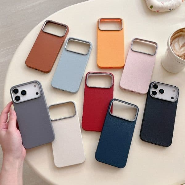 For iPhone 17 16 Pro Max Lychee Phone Case Ultra Shockproof Design Solid Color Full body