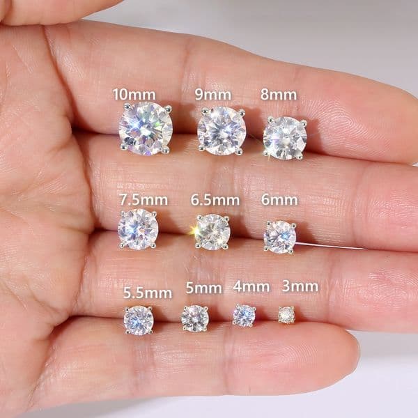 Moissanite Earrings For Men and Women 3-10mmPass Diamonds Tester Hip Hop Jewelry With GRA Iced Out Silver S925 Ear Studs