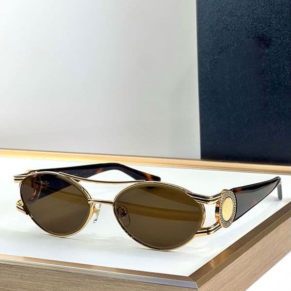VE1870 Designer Men Women Pilot Sunglasses Fashion Metal Frame Men Lady Glasses Double Bridge Design Oval Frame Top Quality UV400 Protection