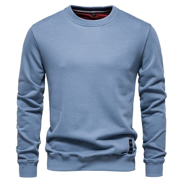 WOZK Autumn New Casual Hoodie Foreign Trade Men's Loose Solid Color Round Neck Hoodie Trendy Men's Hoodie designer