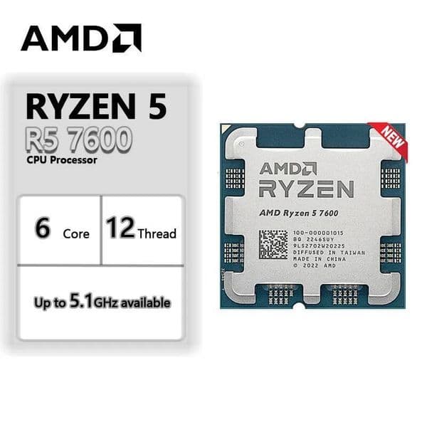 AMD Ryzen 5 7600 R5 7600 CPU Socket AM5 New but without cooler