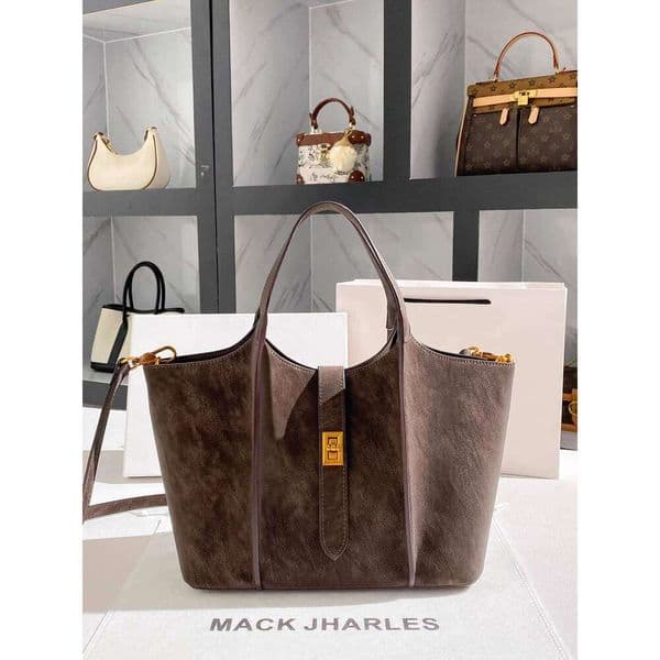 MACK JHARLES Retro Large Capacity Basket Tote Bag 2025 Autumn New High-End Handbag
