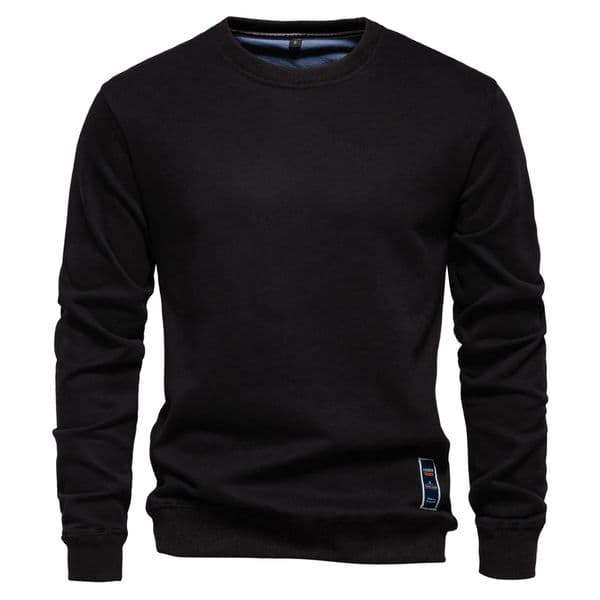 WOZK Autumn New Casual Hoodie Foreign Trade Men's Loose Solid Color Round Neck Hoodie Trendy Men's Hoodie work designer