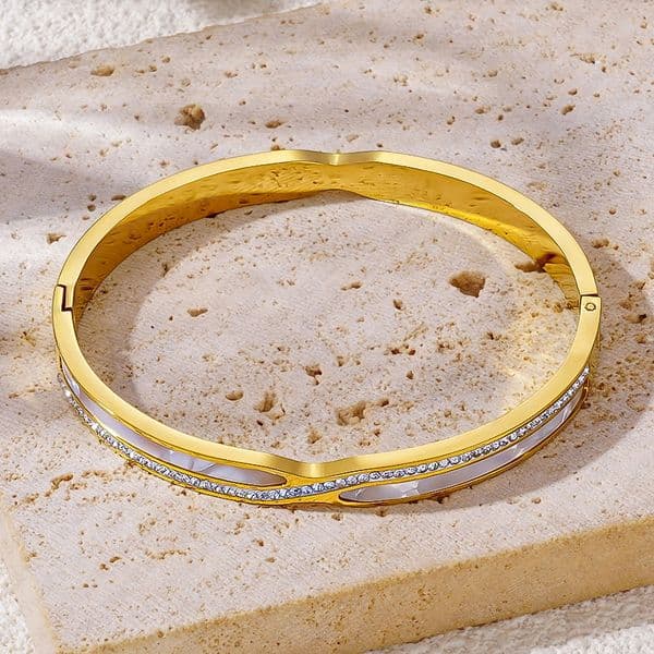 Designer Bracelet Bracelet for Women Gold Bangle Shell Bangles Luxury Jewlery Designer for Women Elegant Timeless Sparkling Gift