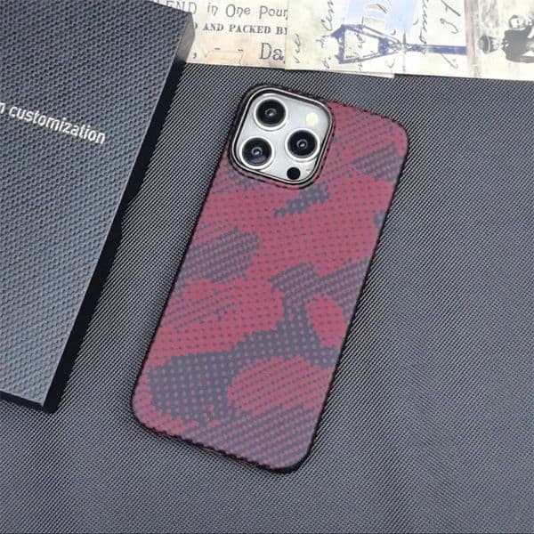 Aramid MagSafe Phone Case For 16 15 Pro Max Kevlar Carbon Fiber Shockproof Back Cover for iPhone 15Pro 16Promax