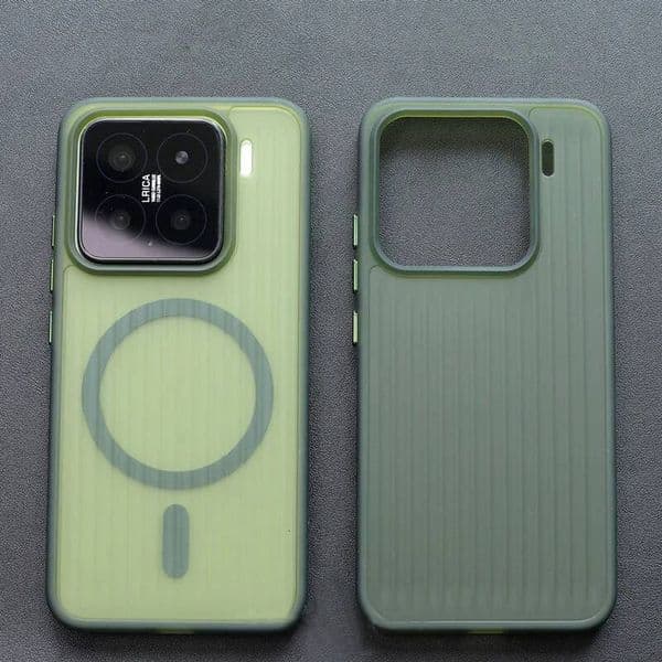 Soft Corrugated Magnetic Back Case For Xiaomi Mi 13 14 15 Pro 17 ProMax Shockproof Matte Clear Cover