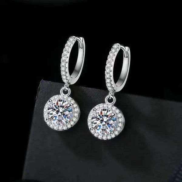 0.5-1ct Moissanite Earrings for Women Lab Grown Diamond Ear Studs 925 Sterling Silver Fine Jewelry Gift 759