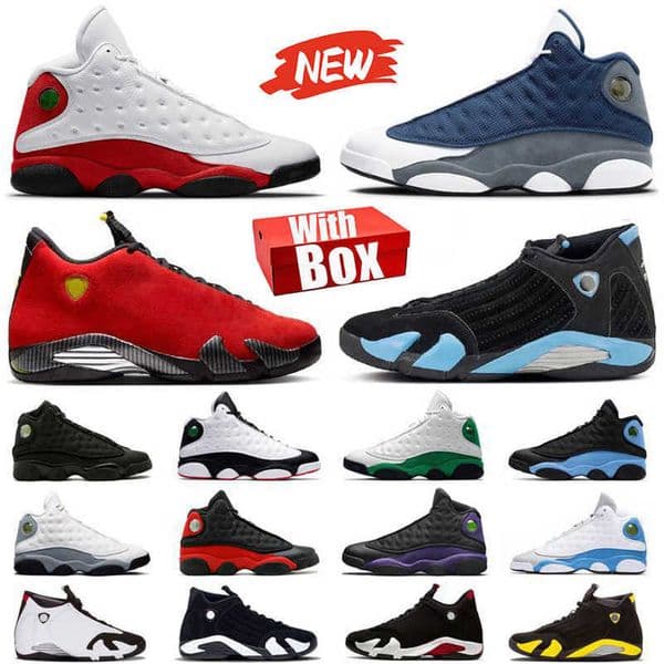 With Box 13s 14s Designer 13 14 Mens Basketball Shoes Black University Blue Flint Chicago Grey White Bred Gym Red Hyper Royal Pine Playoffs Men trainers Sneakers