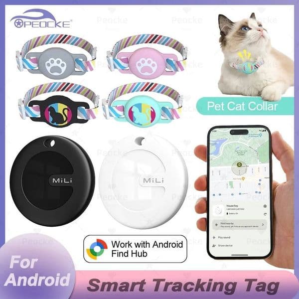 MiLi MiTag Smart GPS Tracker Bluetooth Locator For Android Cats Dogs Pets Finder Waterproof Collar With Google Find Hub Device