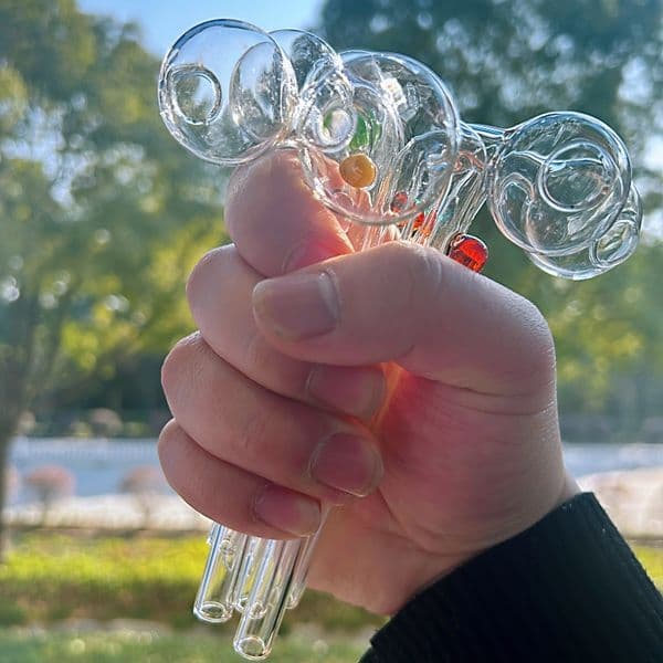 Shenzhuglass Glass Oil Burner Pipes Curved Hand Tube Water Smoking accessories glass pipe