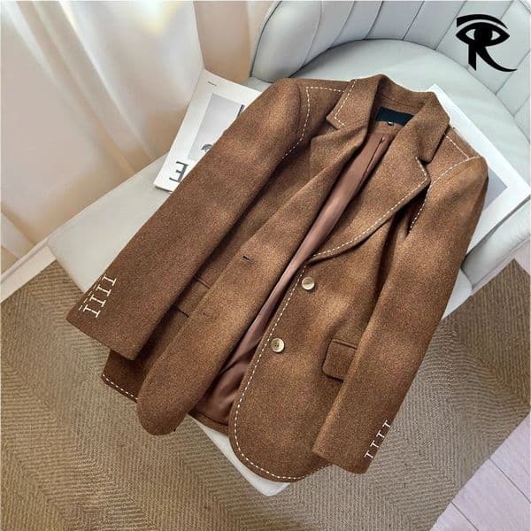 French Classic Woolen Suit Jacket for Women 2025 Autumn Winter Korean Style Casual Suit Trend British College Style Suit Jacket Original Clothing Designer Suit