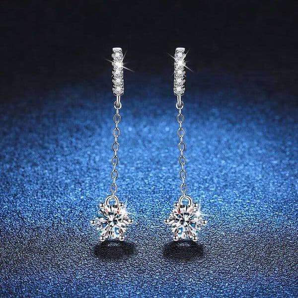 1ct D Color Moissanite Earrings for Women Lab Grown Diamond Ear Studs 925 Sterling Silver Fine Jewelry Gift 896