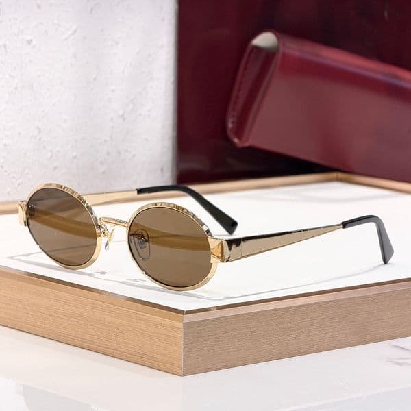 Luxury designer sunglasses for women and men round metal frame acetate fiber sunglasses outdoor travel sunglasses 1854S UV400 with box