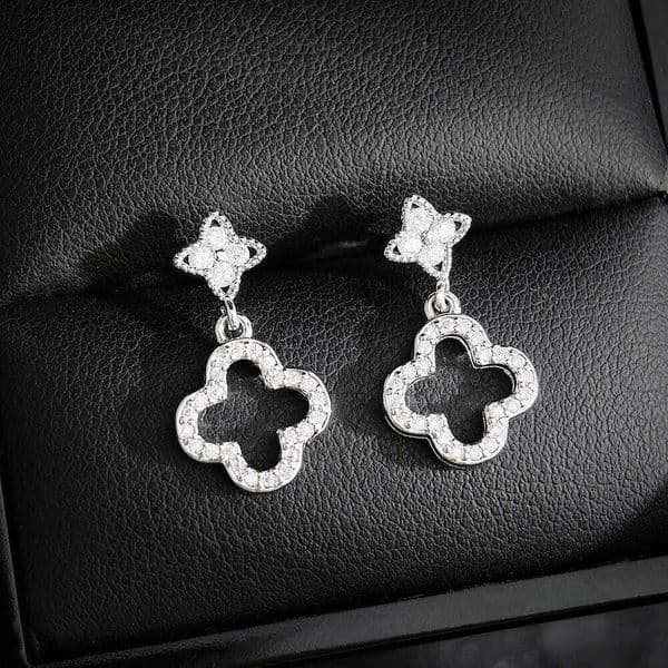 Moonso Arrival Fashion Gold Silver Color Clover Earrings for Women Party Gift Drop Shipping E8097