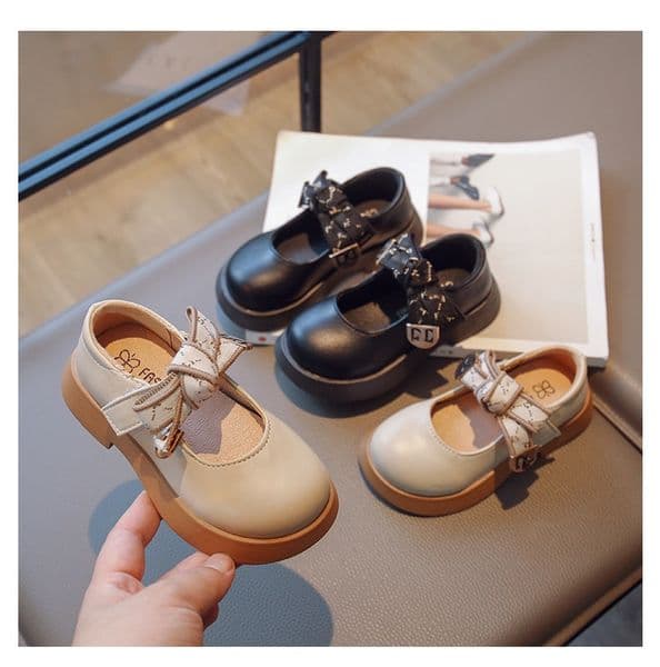 Girl Princess Small Shoes Spring and Autumn Fashion New Dance Shoes Big Girl Child Bow Solid Color Single Shoes