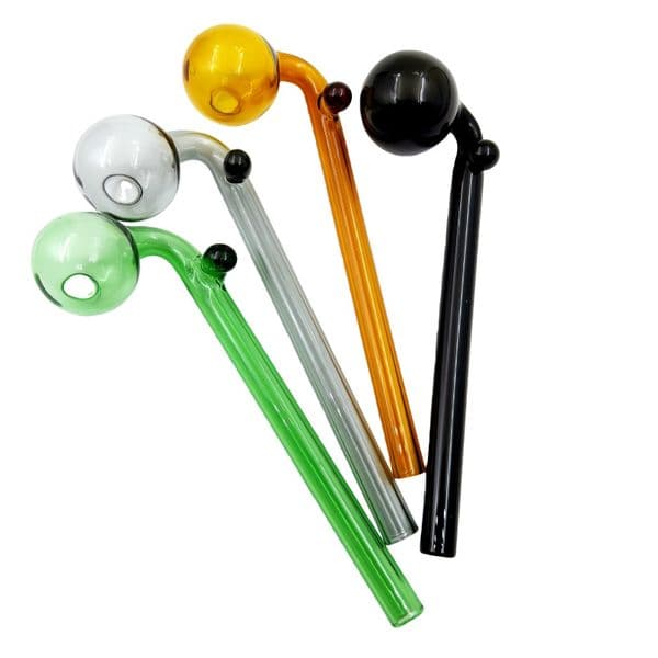 Shenzhuglass Glass pipe Oil Burner 14cm Curved Bent Hand Tube Water Smoking accessories
