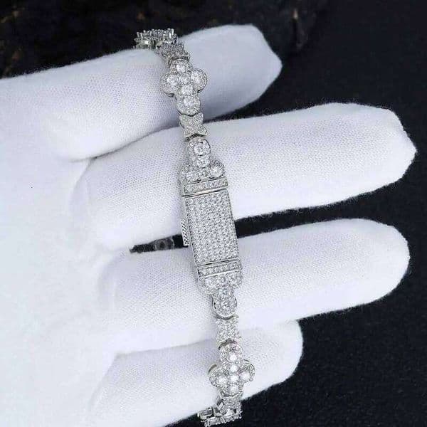 10mm Hip Hop Cross Flower Iced Zircon Tennis Chain Fashion Brand Personality Single Row Necklace Couple Hand Jewelry Free delivery