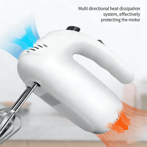 High-Power Handheld Electric Whisk, Stainless Steel Automatic Egg Beater, Baking and Dough Mixer