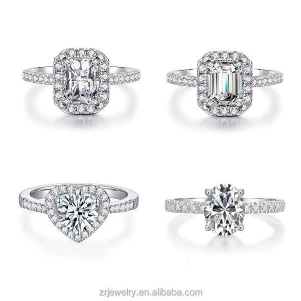 Luxury S925 Sterling Silver Womens Moissanite Ring Elegant 1CT 2CT VVS Grade Jewelry Accessory