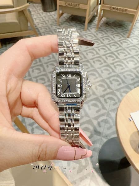 Good quality women tankity watches fashion style watch lady quartz movement stainless steel strap casual womens Panthere wristwatches waterproof Montre De Luxe #67