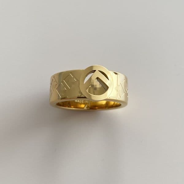 High Polished Luxury Designer Ring Simple Hollow F Letter Couple Rings Stainless Steel Fashion Rings For Women Lady Wholesale