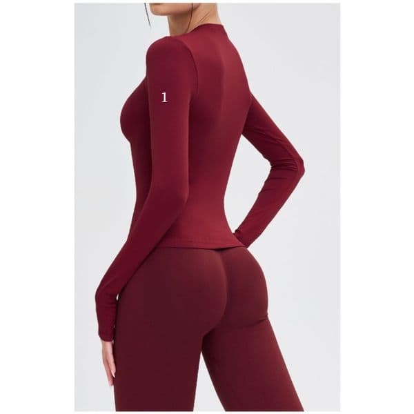 Seamless Yoga Long Sleeve Crew Neck Tight Comfortable Sports Shirts Yoga Clothes Outdoor Running Fitness T-shirt Women 5081