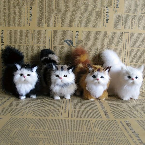 Lifelike Cat Plush Toy Ultra Soft Realistic Stuffed Animal Valentine's Birthday Christmas Gift