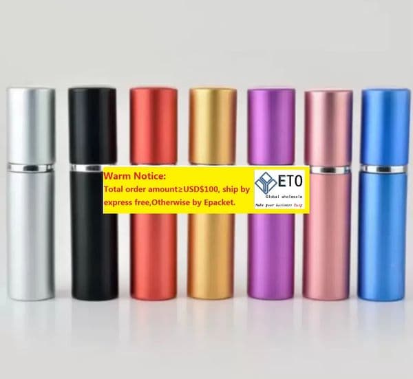 wholesale 5ml Perfume Bottle Aluminium Anodized Compact Perfume Atomizer Fragrance Glass Scent-bottle Travel Makeup Spray Bottle C292 ZZ
