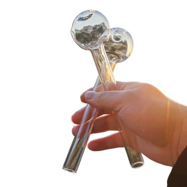 Glass tube 20cm 50mm ball HOOKAHS Clear Glass Oil burner transparent Tube