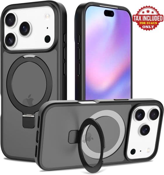 iPhone 17 air Phone Case with Magnetic Ring Stand Slim Cute Matte Translucent Shockproof Drop Protective Phone Cover competible with S26 Ultra A57 Pixel 10A 10 pro xl