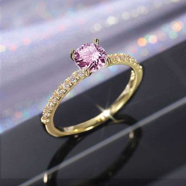 Huitan Classic 6MM Cubic Zirconia for Women Engagement Wedding Accessories Eternity Promise Rings Temperament Lady Jewelry