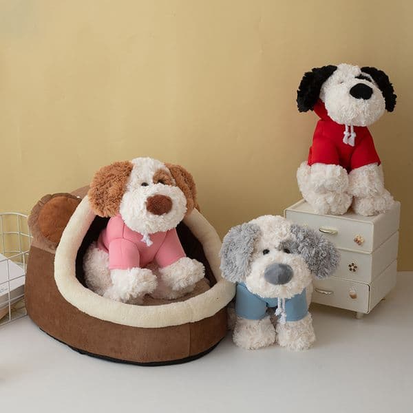 West Highland White Terrier Scrawled Plush Toy Doll Sitting Pirate Puppy Wearing Baby Clothes Children's Gift Wholesale