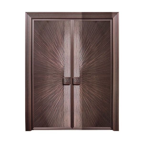 Luxury Copper Front Door Complete Metal Door Series: Steel Sliding Folding Security Door & Aluminum Building Material Customizable for Villa Home