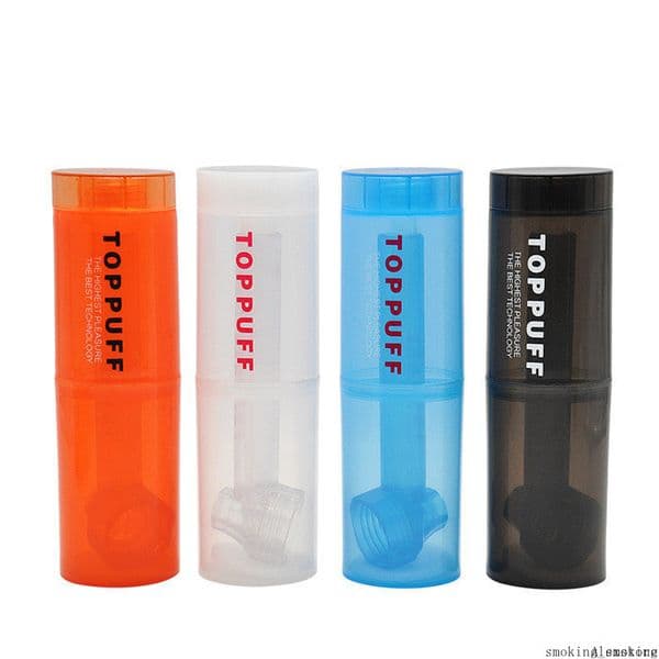 Toppuff Top Puff For Travel Glass Bongs With Bottle 178MM Oil Burner Bongs Acrylic Plastic Smoking Water Hookah Shisha Pipes DHL