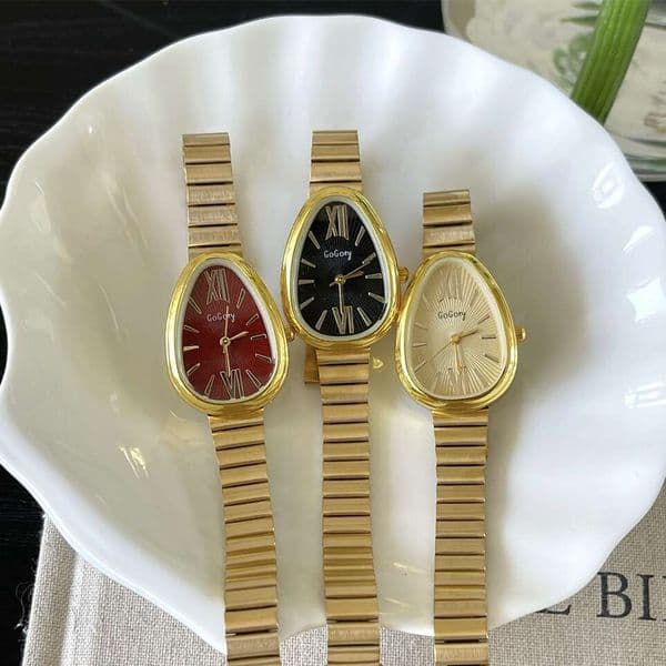 Gold Snake Head gold Bamboo Joint Strap for Women Vintage Niche Fashion Light Luxury Women's Watch