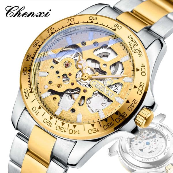Fashion Simple Automatic Men's Luminous Export Fully automatic mechanical watch Waterproof Business stainless steel band Designer Watch