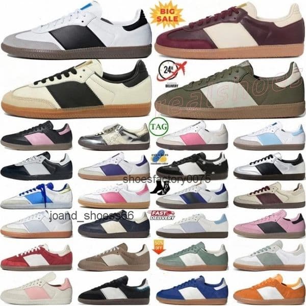 Sambaswomen casual sandals sneakers shoes womens mens trainer White Core Black Cream White Sand Maroon Gold Metallic