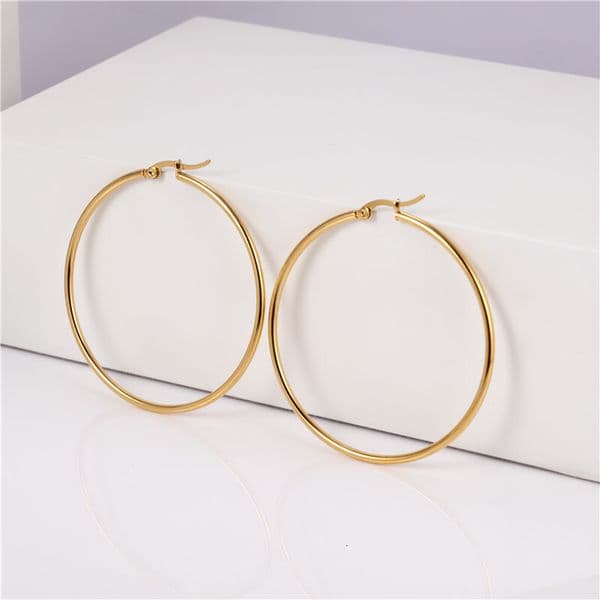 New hot sale European and American Stainless Steel Hoop Earrings for Fashion Versatile Accessories Dropshipping Factory Direct Sale Geometric Circle Exquisite