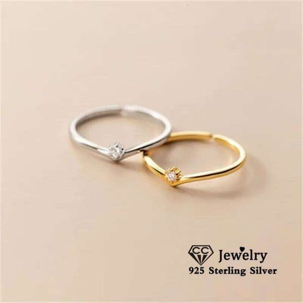 CC Ring Cubic Zirconia Simple Proposal Rings For Women Wedding Bride Fashion Jewelry CC1656