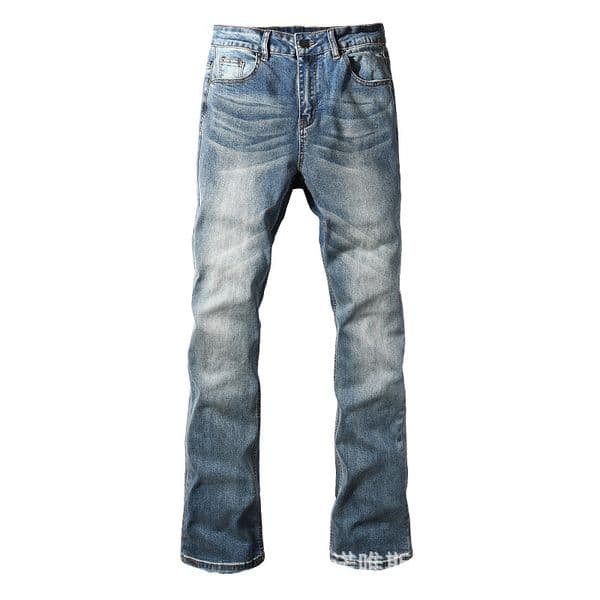 WOZK versatile men's slim fit men's light blue jeans men's autumn style slim fit small feet